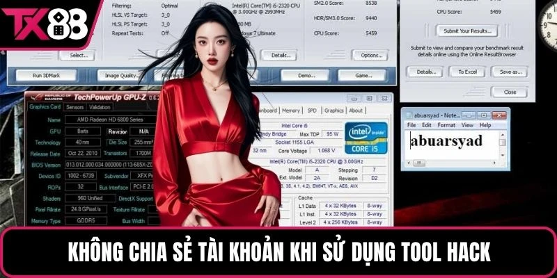 Không chia sẻ tài khoản khi sử dụng tool hack