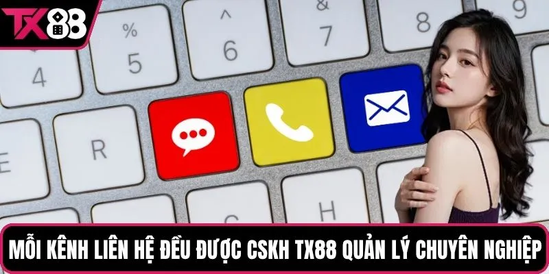 Mỗi kênh liên hệ đều được CSKH TX88 quản lý chuyên nghiệp