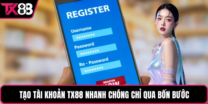 Tạo tài khoản TX88 nhanh chóng chỉ qua bốn bước